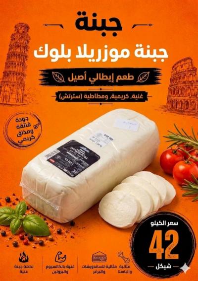 جبنة موزاريلا 21 % دسم قالب